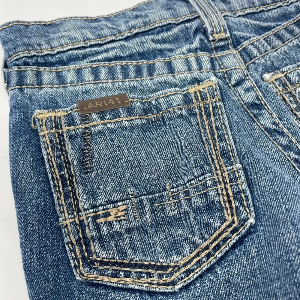 Ariat Kids S Cowboy Faded Denim Jeans 100% Cotton Work Play Pants